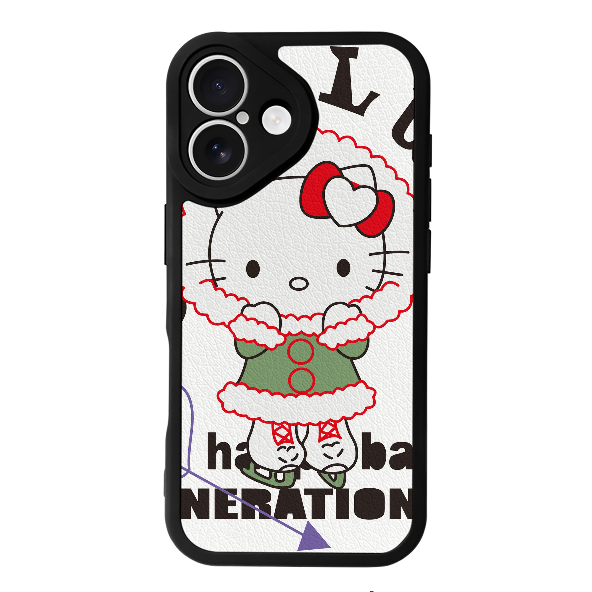 （画像用） Hello Kitty ハローキティ 【iPhone 16シリーズ対応】シリコンスマホケース（レザー調） 材質：シリコン